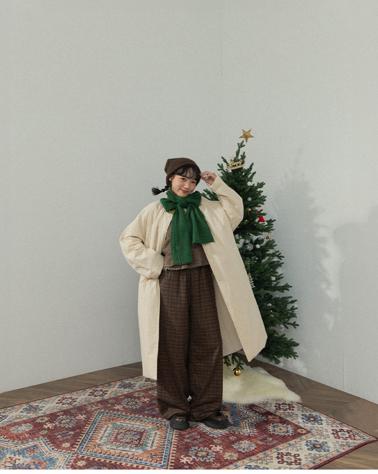 チェックウールパンツ