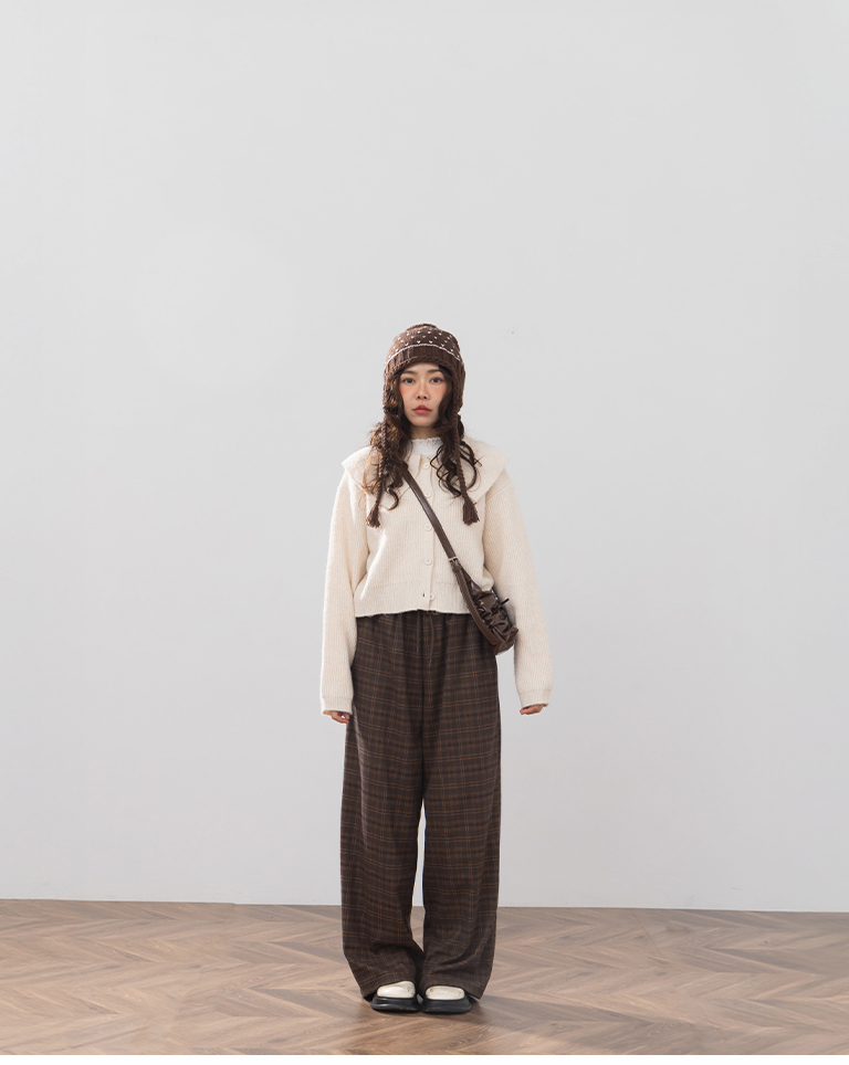 チェックウールパンツ