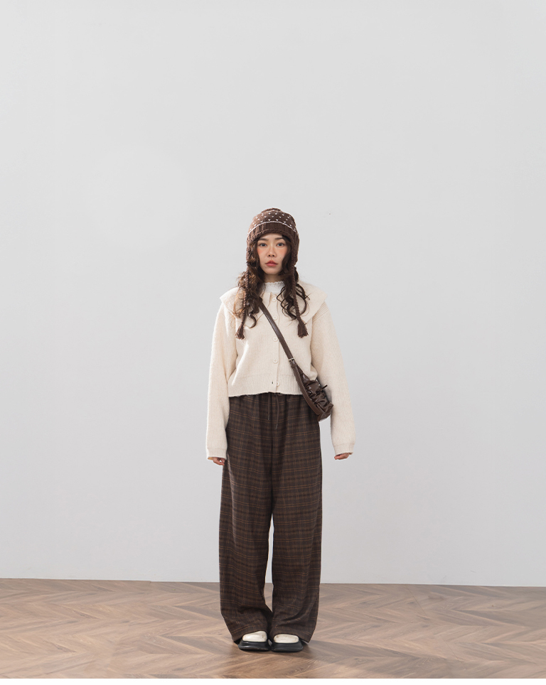 チェックウールパンツ