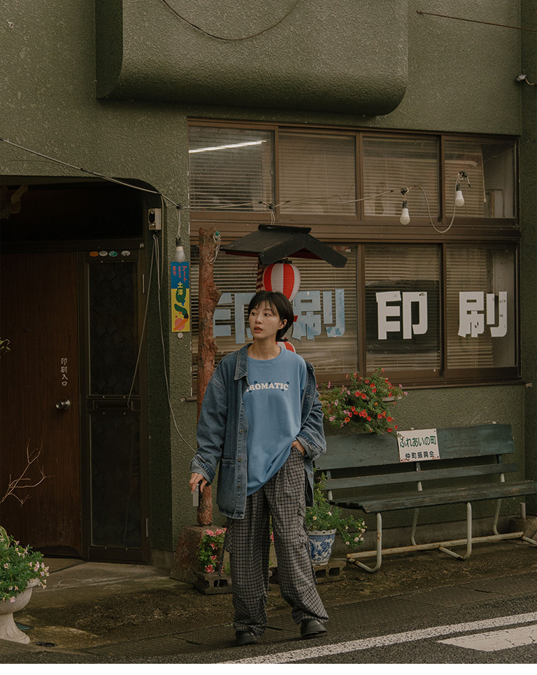 チェックポケットストレートパンツ 2色展開