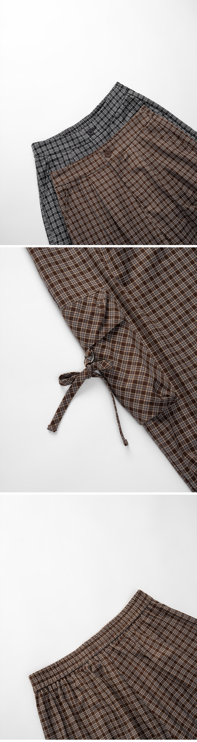 チェックポケットストレートパンツ 2色展開