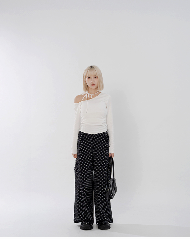 ドットフリルポケットパンツ 2色展開