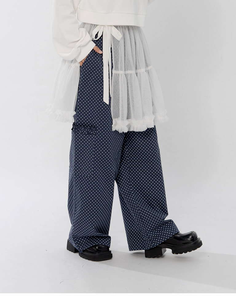 ドットフリルポケットパンツ 2色展開