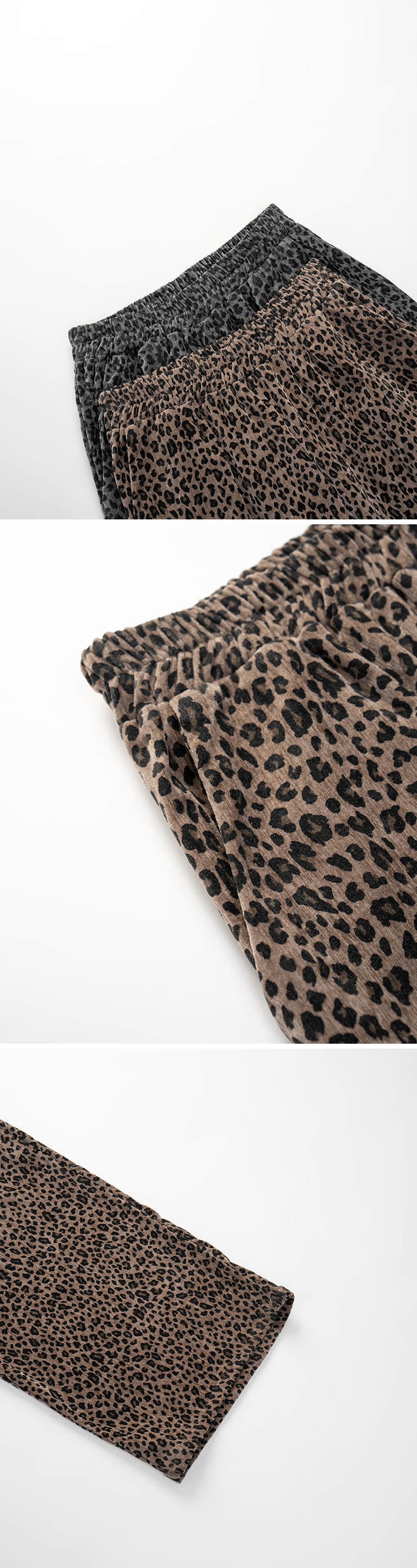 レオパード光沢フリースパンツ 2色展開