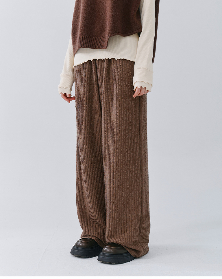 ベロアリブパンツ 2色展開