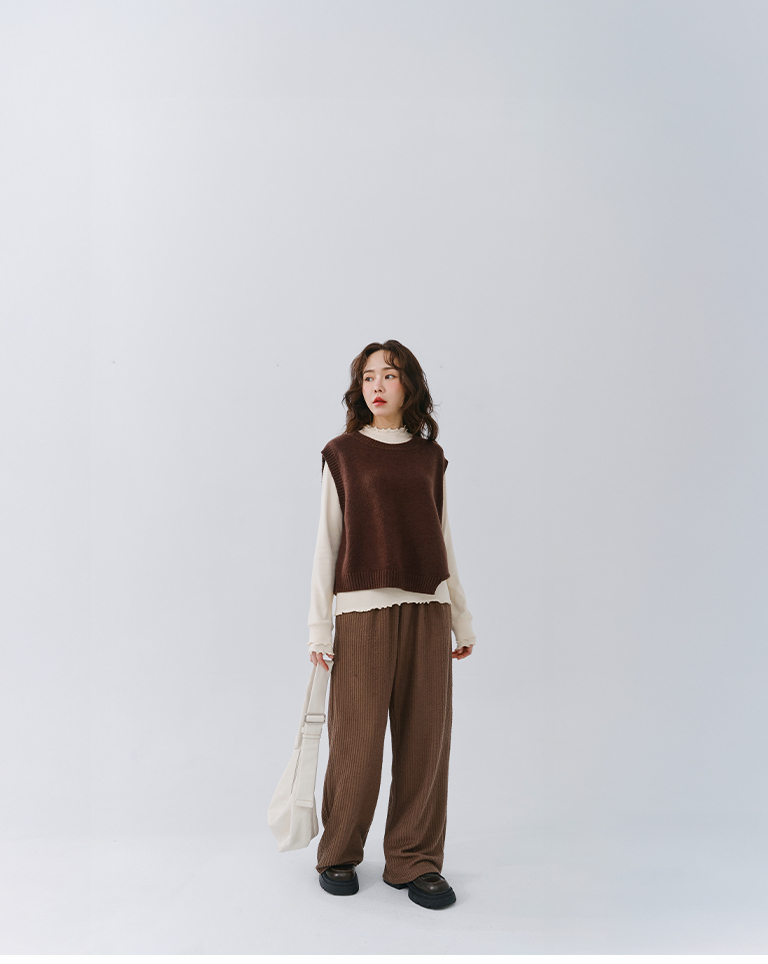 ベロアリブパンツ 2色展開