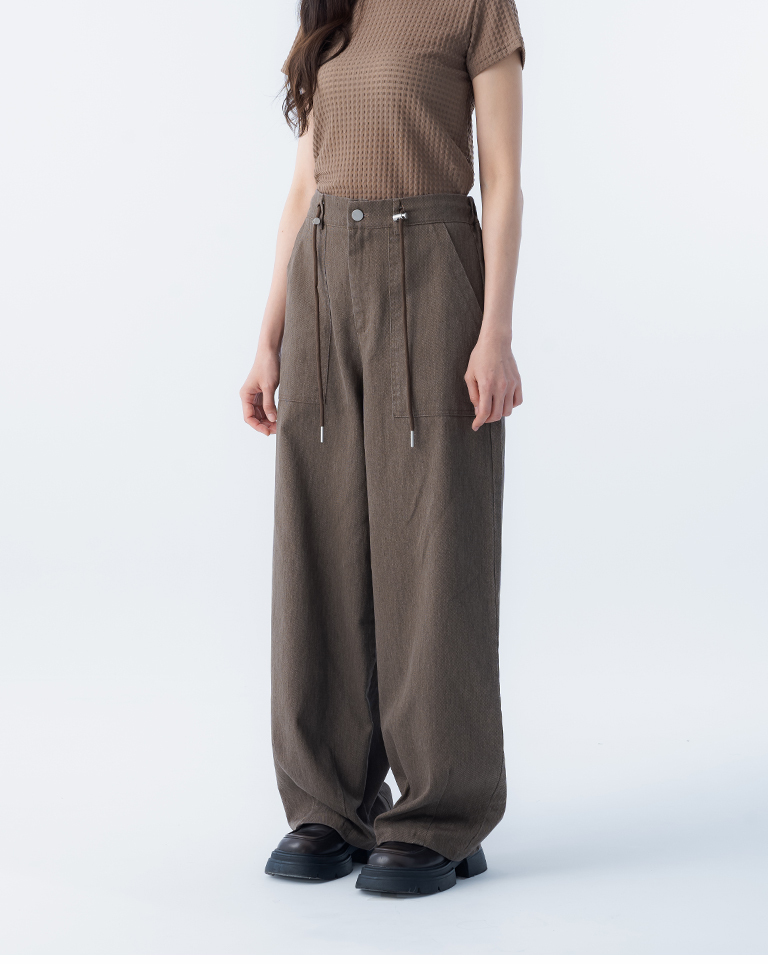 ウォッシュ加工コクーンパンツ 2色展開