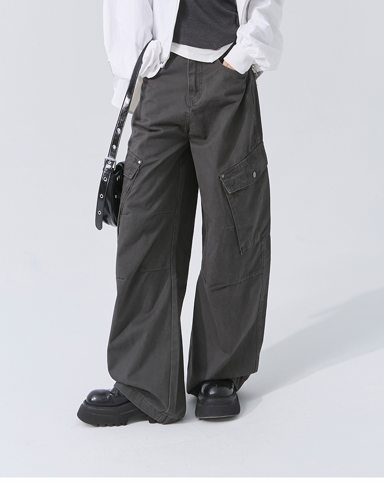 冬1尚未收到---ポケットワークカーブパンツ 2色展開