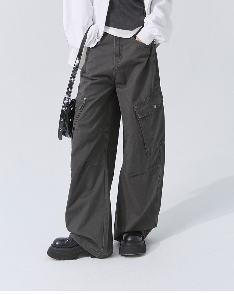 冬1尚未收到---ポケットワークカーブパンツ 2色展開