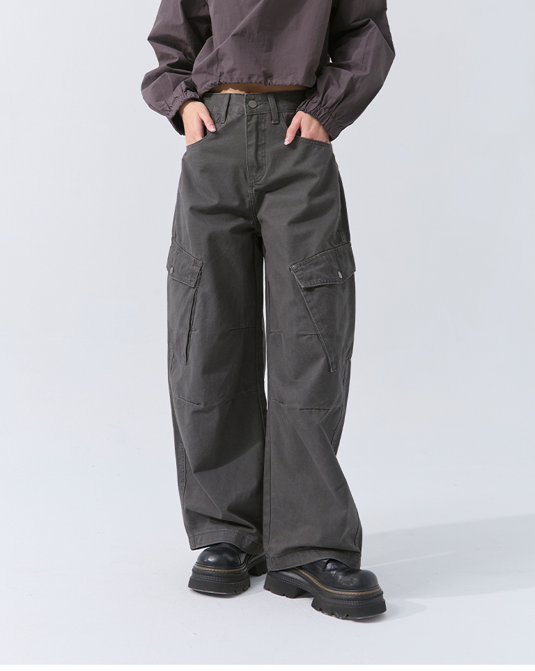 冬1尚未收到---ポケットワークカーブパンツ 2色展開