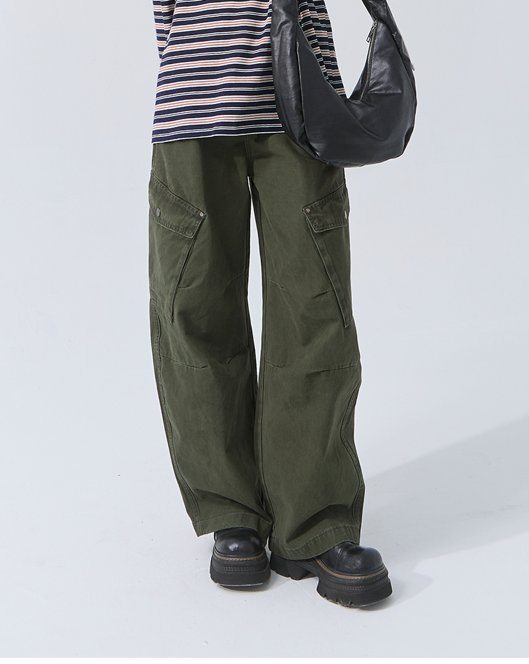 冬1尚未收到---ポケットワークカーブパンツ 2色展開