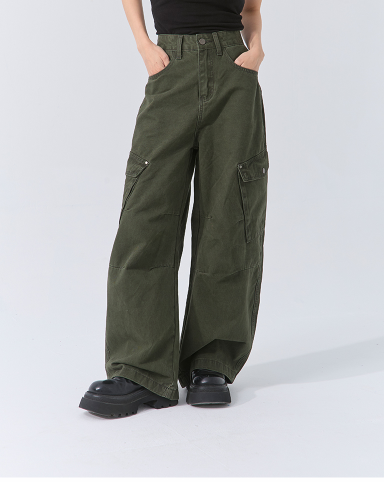 冬1尚未收到---ポケットワークカーブパンツ 2色展開