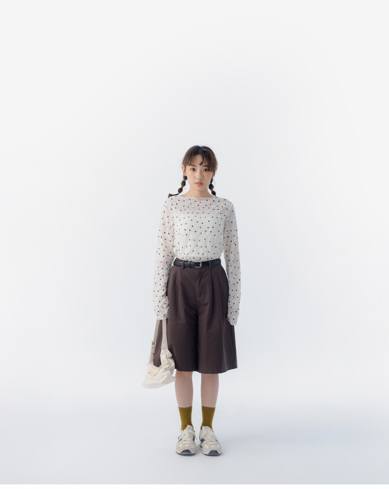 ベルト付きハーフパンツ 3色展開