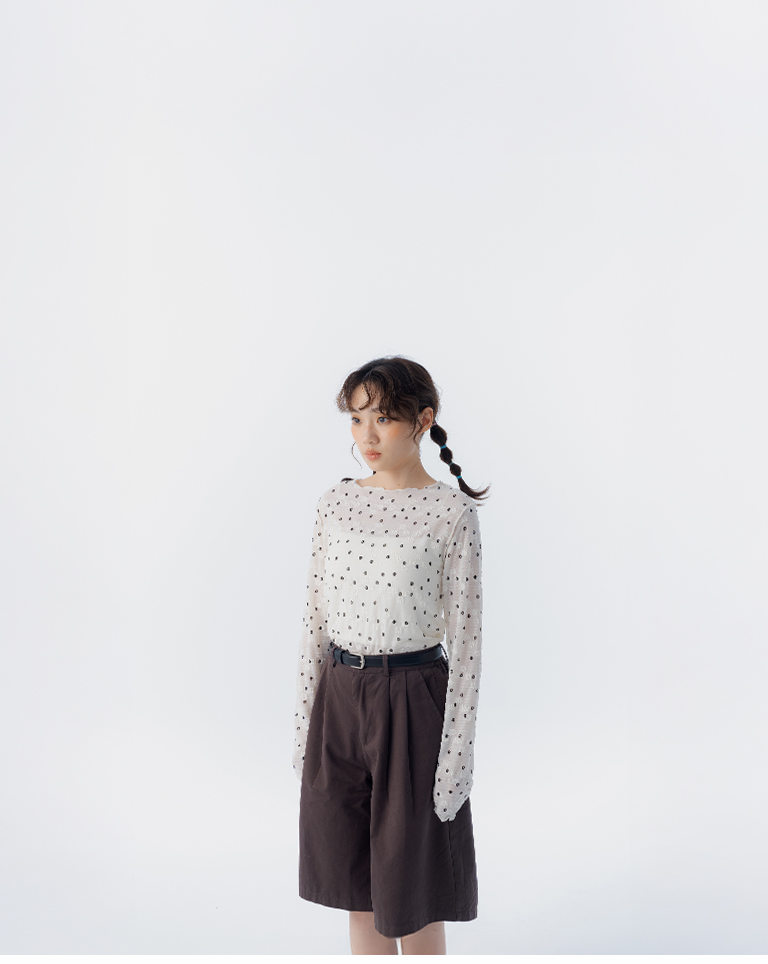 ベルト付きハーフパンツ 3色展開