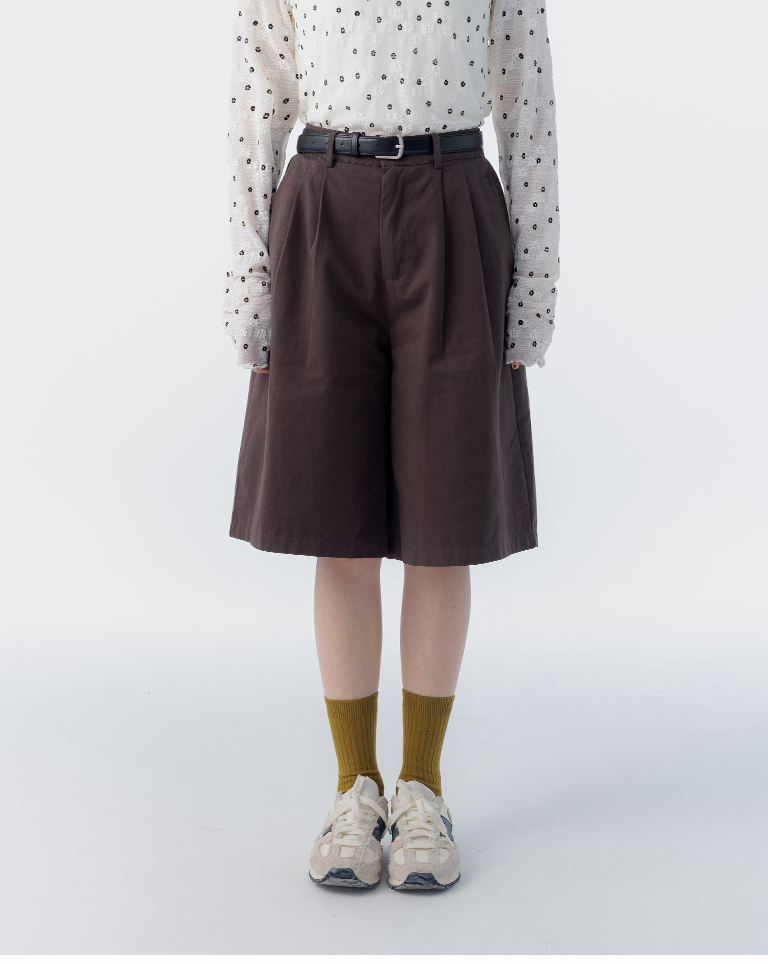 ベルト付きハーフパンツ 3色展開