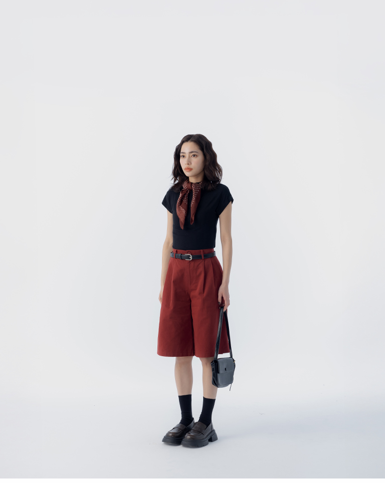 ベルト付きハーフパンツ 3色展開