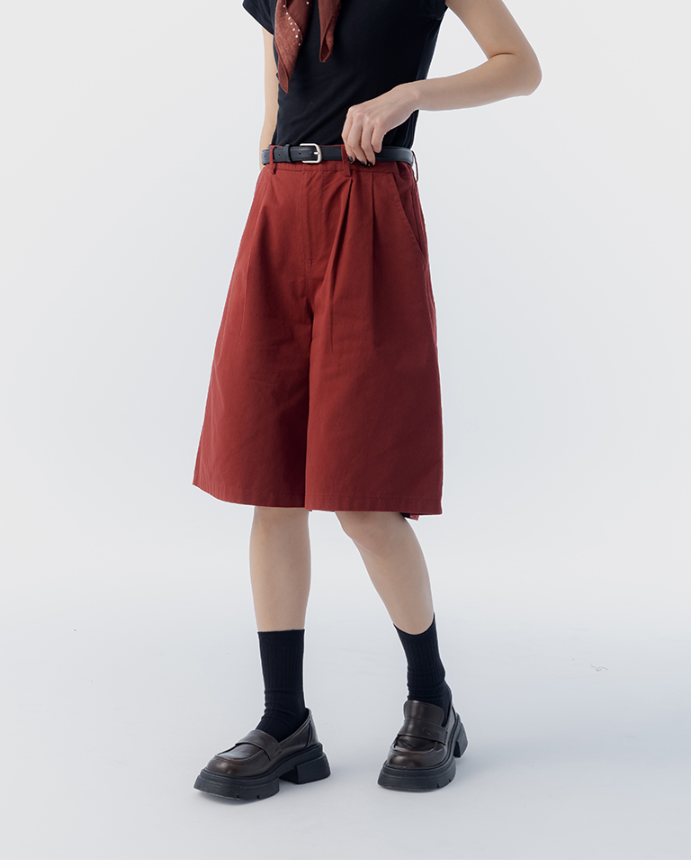 ベルト付きハーフパンツ 3色展開