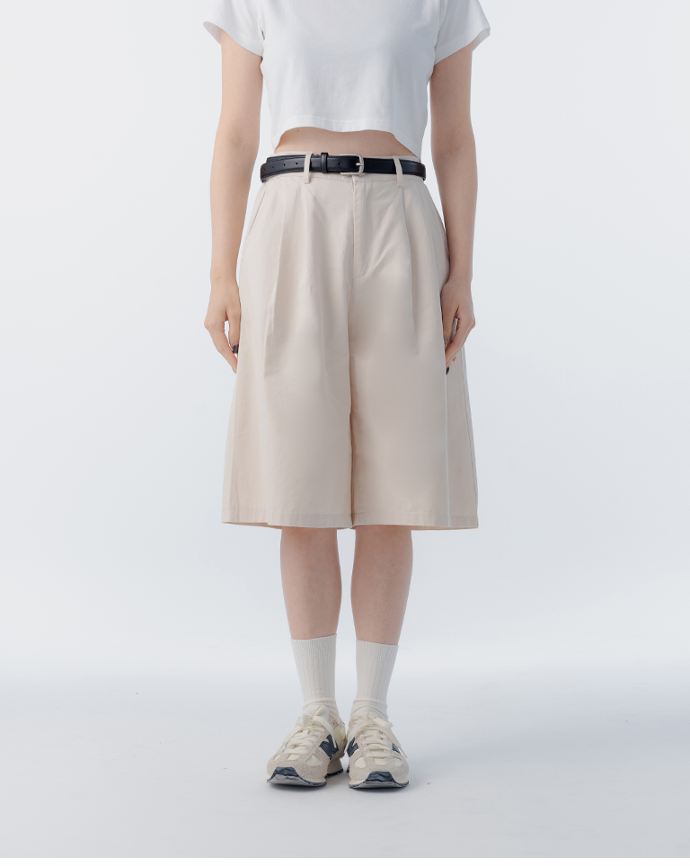 ベルト付きハーフパンツ 3色展開