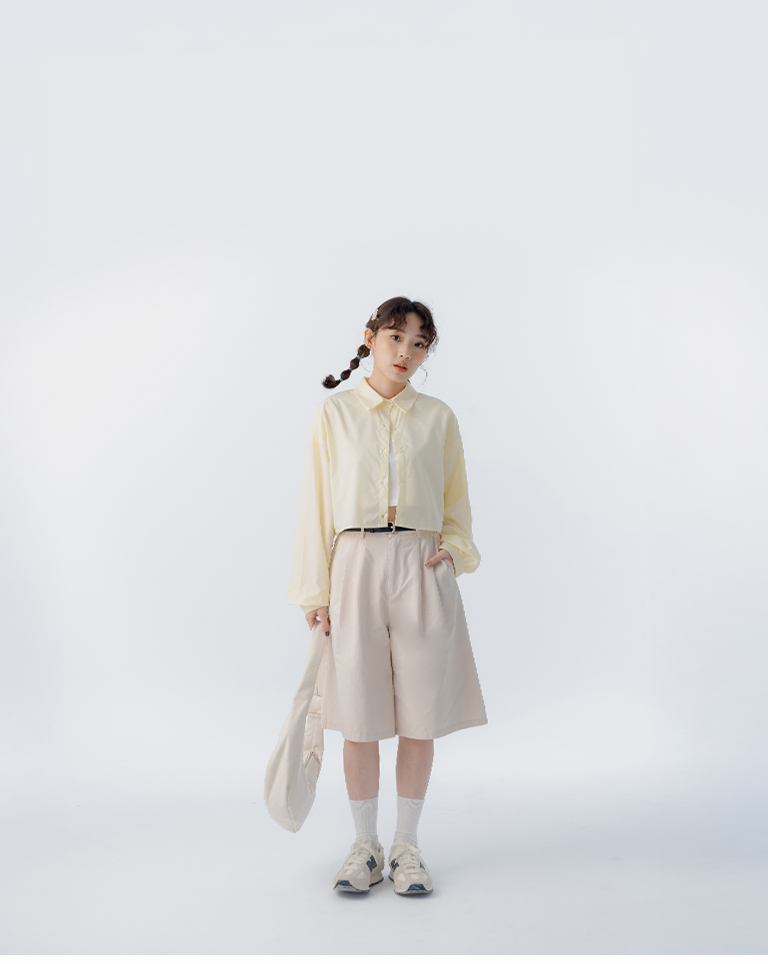 ベルト付きハーフパンツ 3色展開