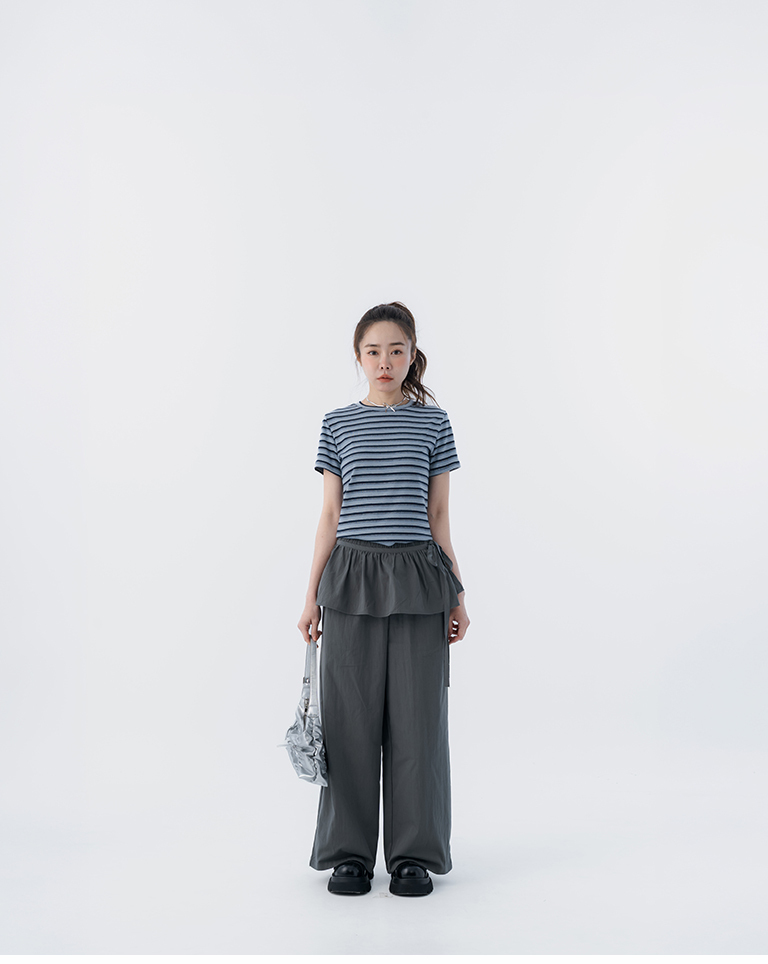 春12未到---2WAYフリルスカートレイヤードパンツ 3色展開