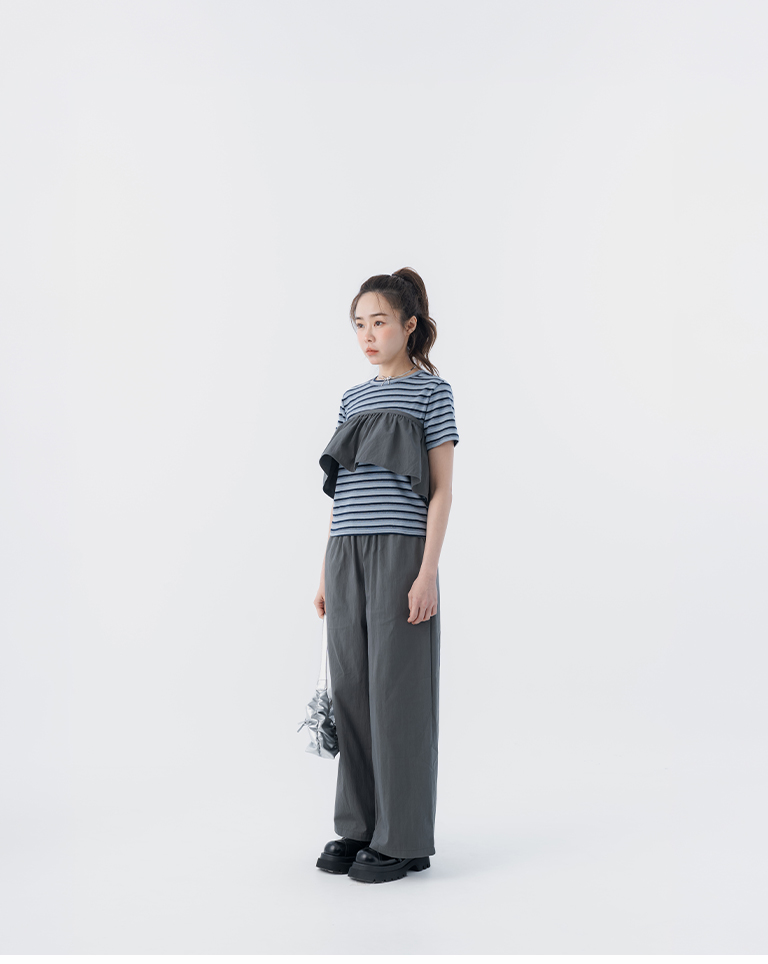春12未到---2WAYフリルスカートレイヤードパンツ 3色展開