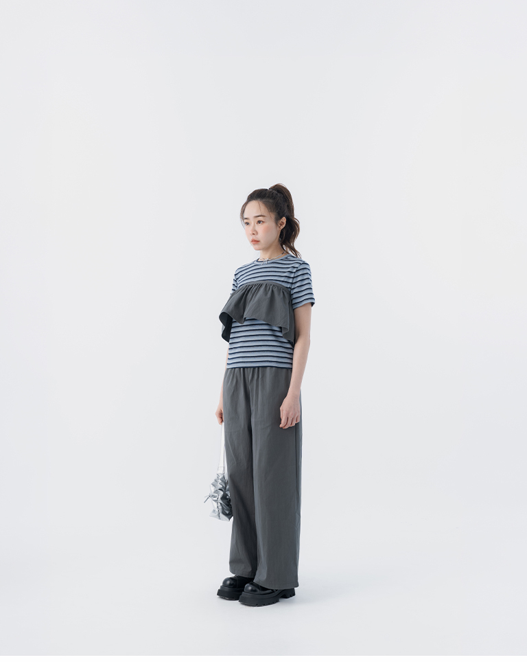 春12未到---2WAYフリルスカートレイヤードパンツ 3色展開