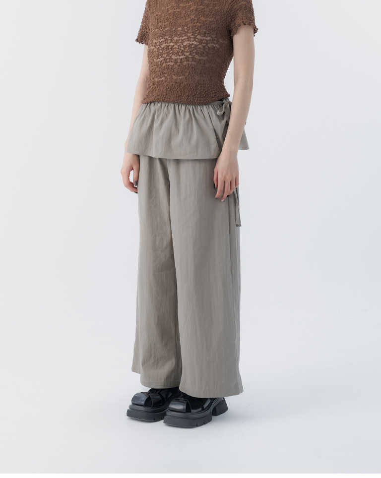 春12未到---2WAYフリルスカートレイヤードパンツ 3色展開
