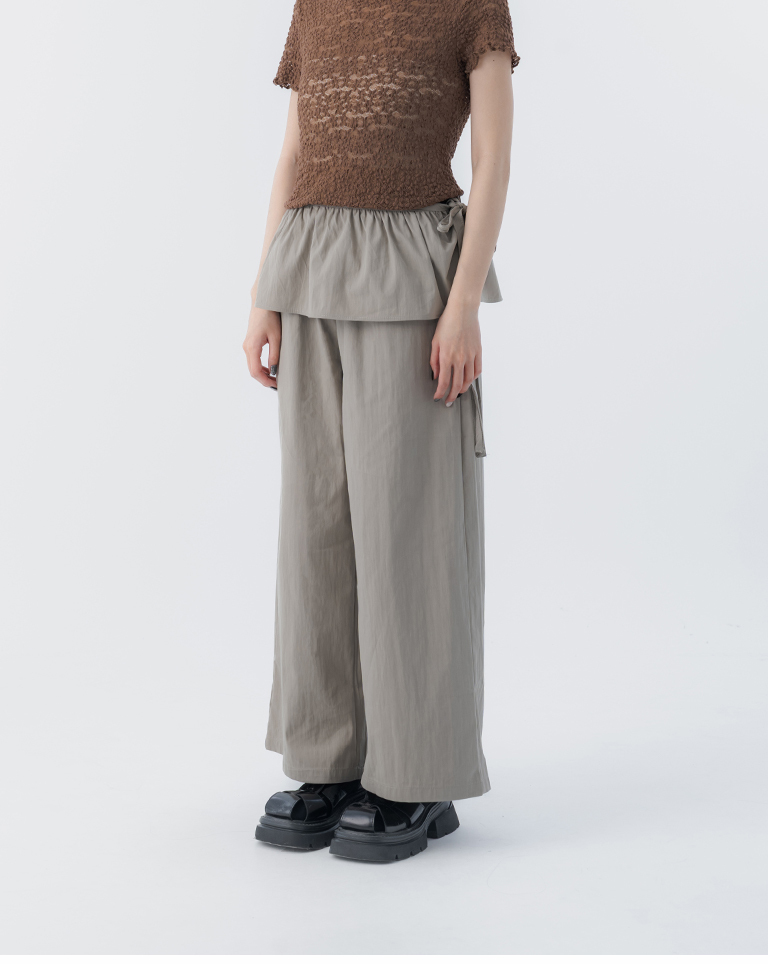 春12未到---2WAYフリルスカートレイヤードパンツ 3色展開