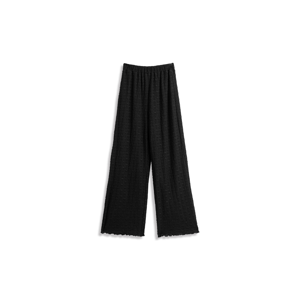 フラワージャカードフリルワイドパンツ 2色展開