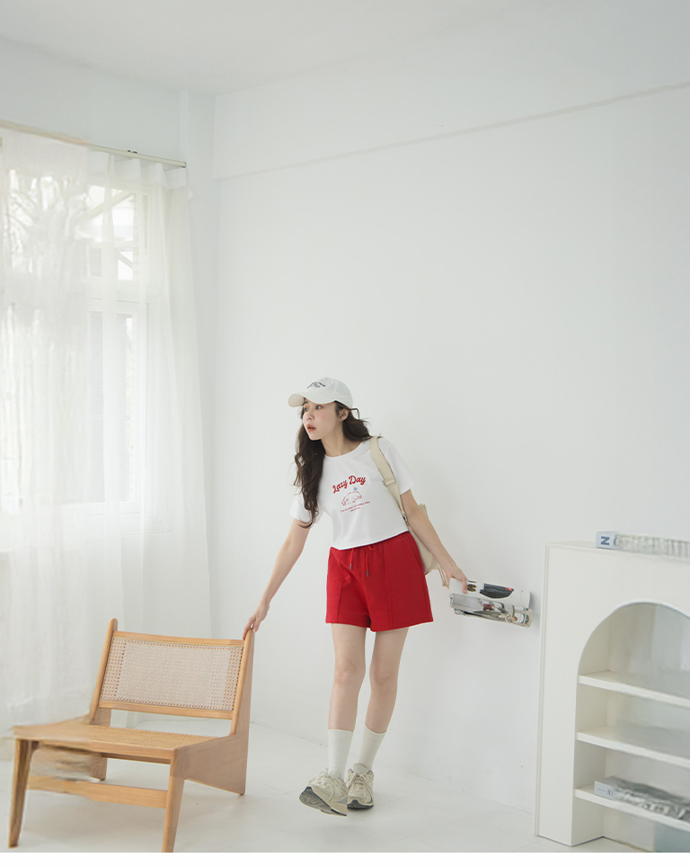 コットンドローストリングショートパンツ 4色展開