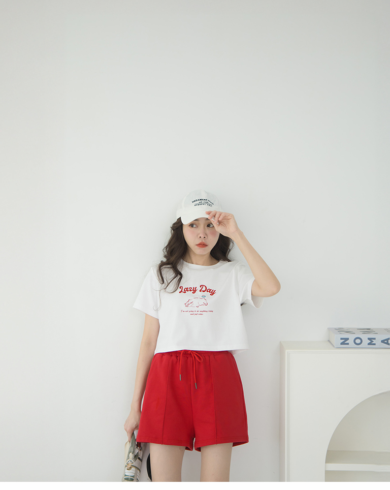 コットンドローストリングショートパンツ 4色展開
