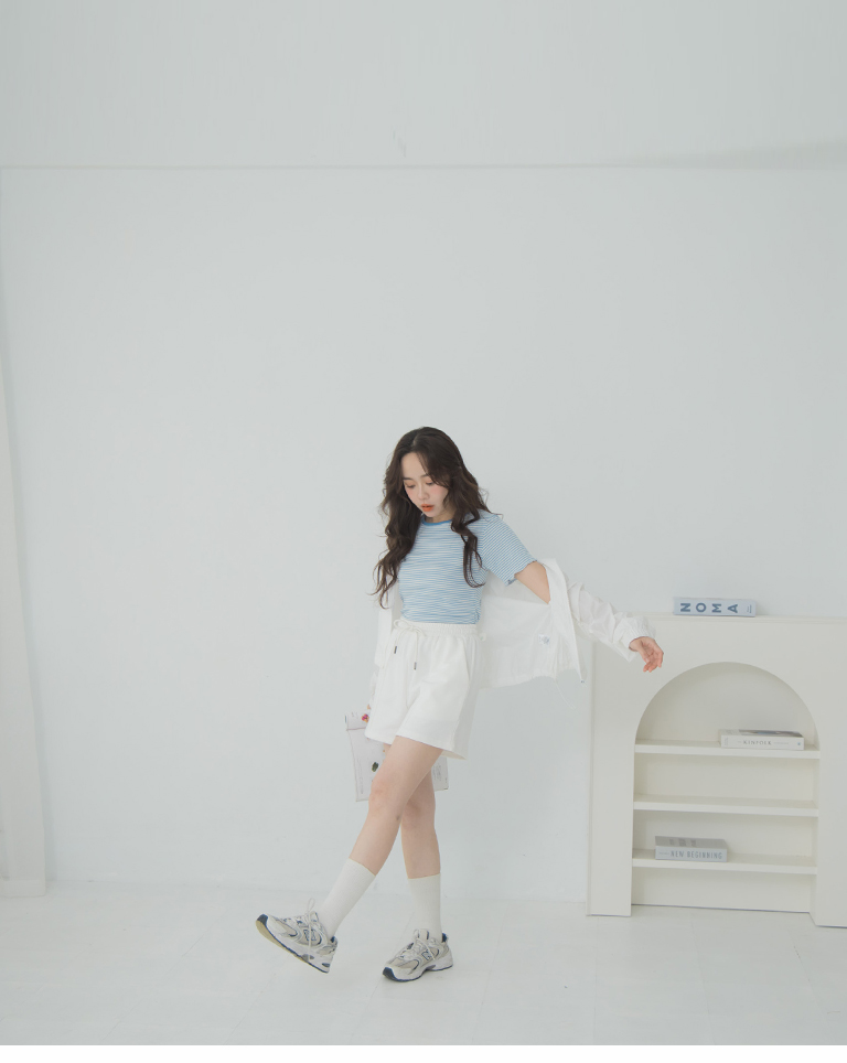 コットンドローストリングショートパンツ 4色展開
