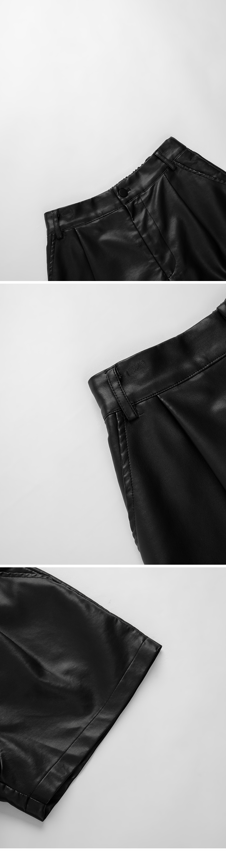 マットレザーショートパンツ