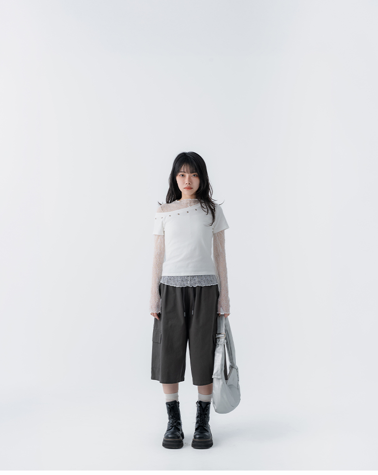 ポケットワイド7分丈パンツ 3色展開