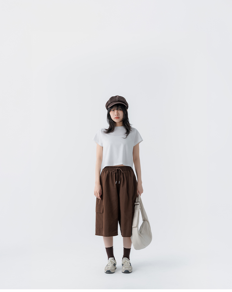 ポケットワイド7分丈パンツ 3色展開