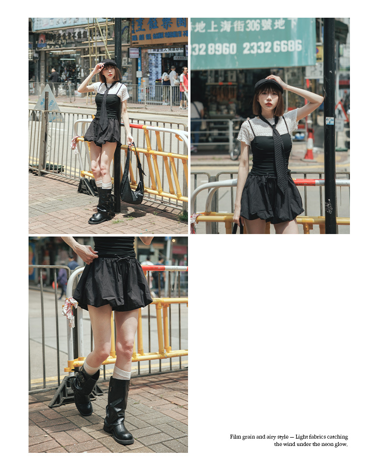 夏2未到---リボン付きバルーンショートスカンツ 3色展開