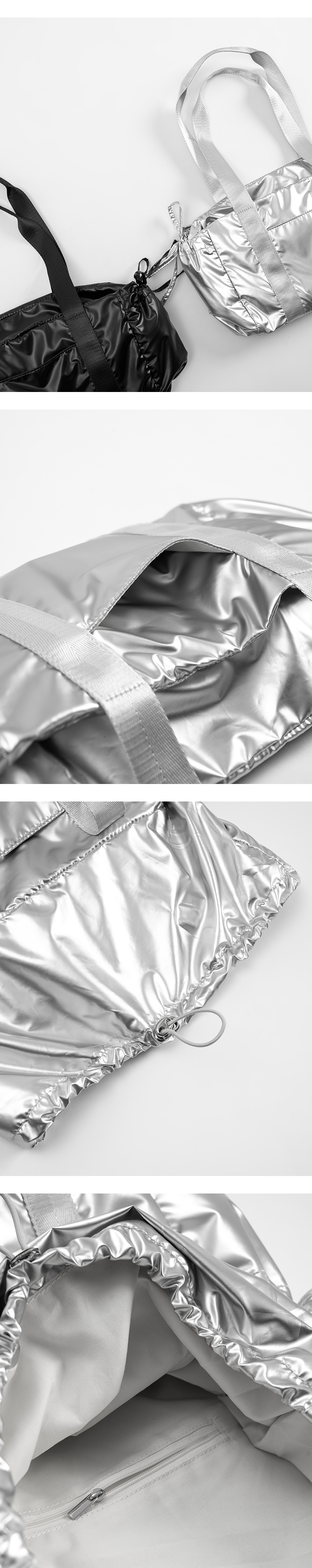 光澤感蝴蝶結綁帶抽繩肩背包 兩色售