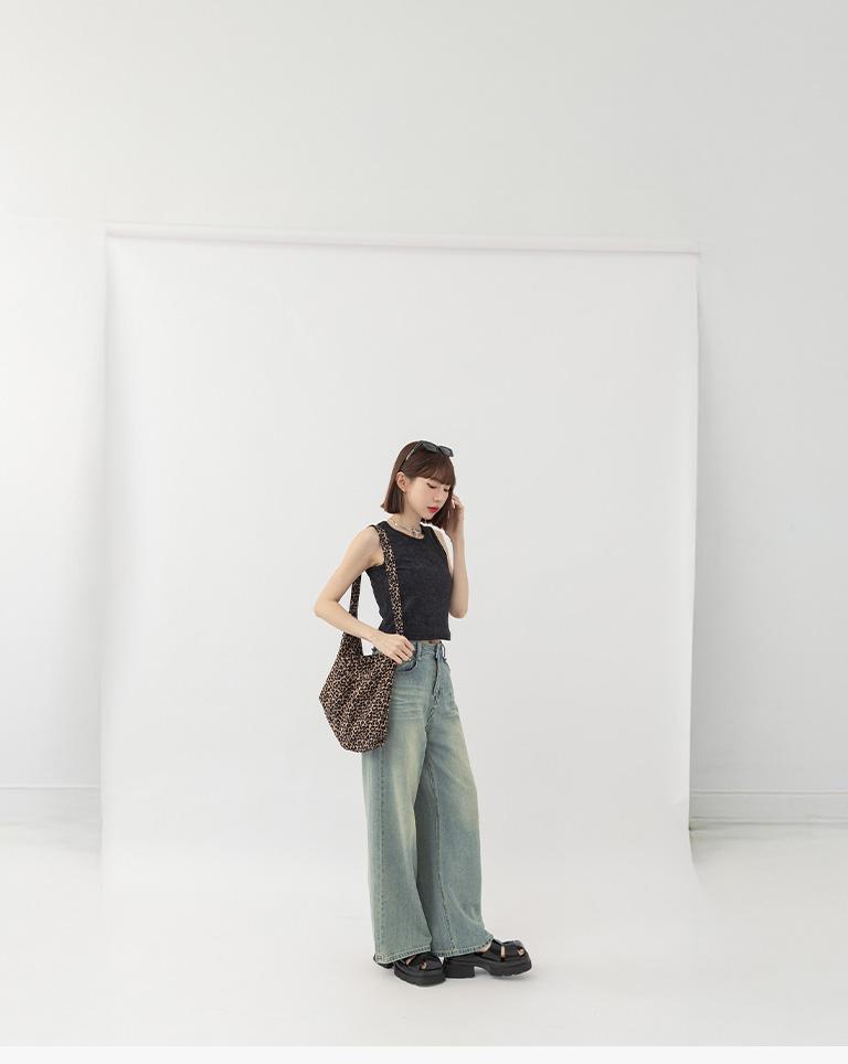 ヒョウ柄ショルダーバッグ