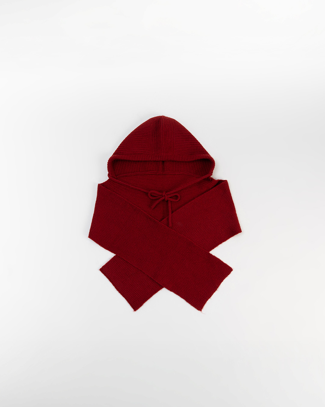 冬9未入荷---リボン付きフードニットスカーフ  5色展開