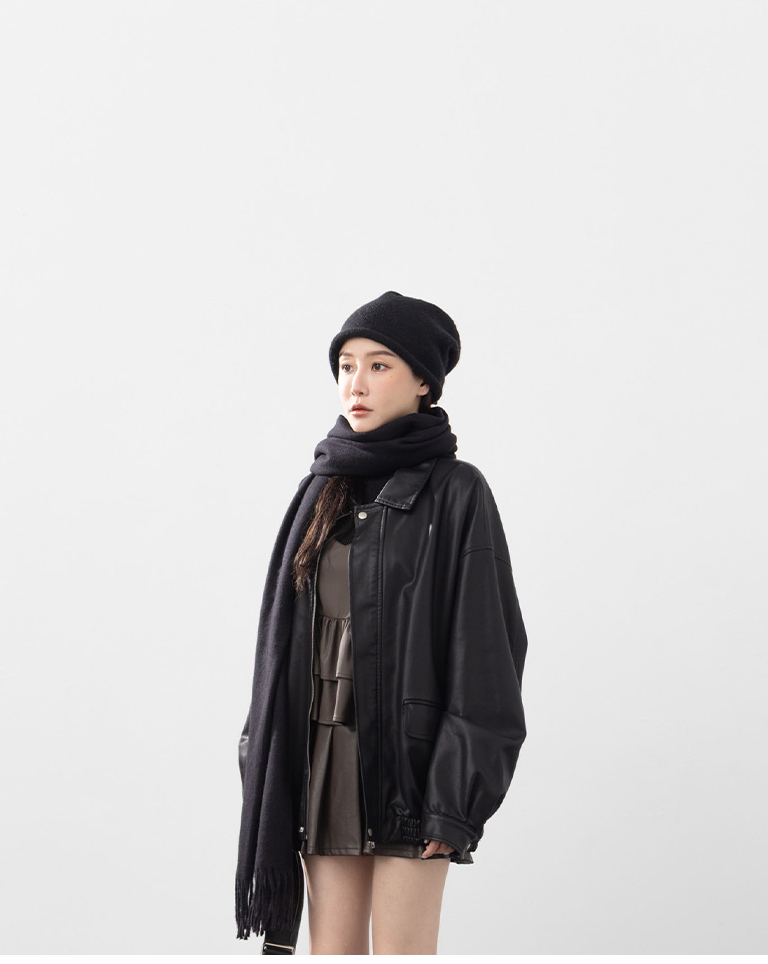 冬9未入荷---ニットショール大判マフラー 6色展開