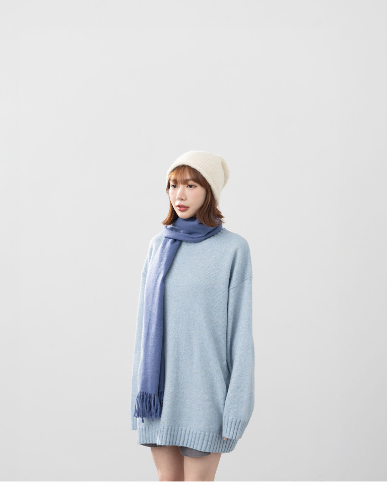 冬9未入荷---ニットショール大判マフラー 6色展開