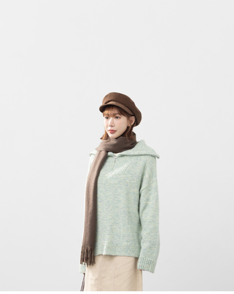 冬9未入荷---ニットショール大判マフラー 6色展開