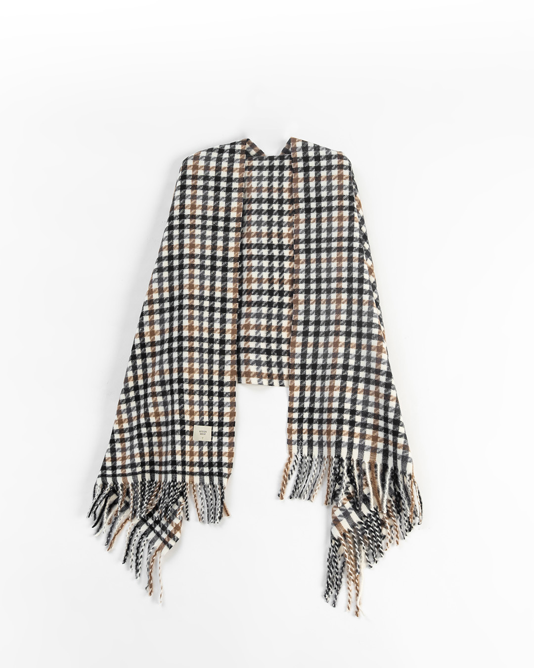 チェックニット大判ストール 2色展開