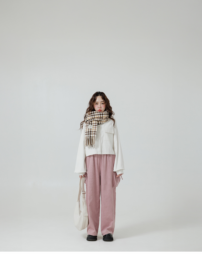 チェックニット大判ストール 2色展開