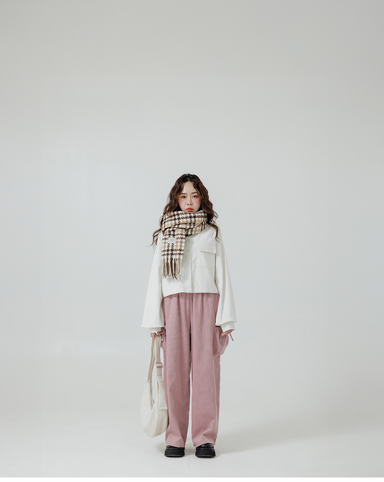 チェックニット大判ストール 2色展開