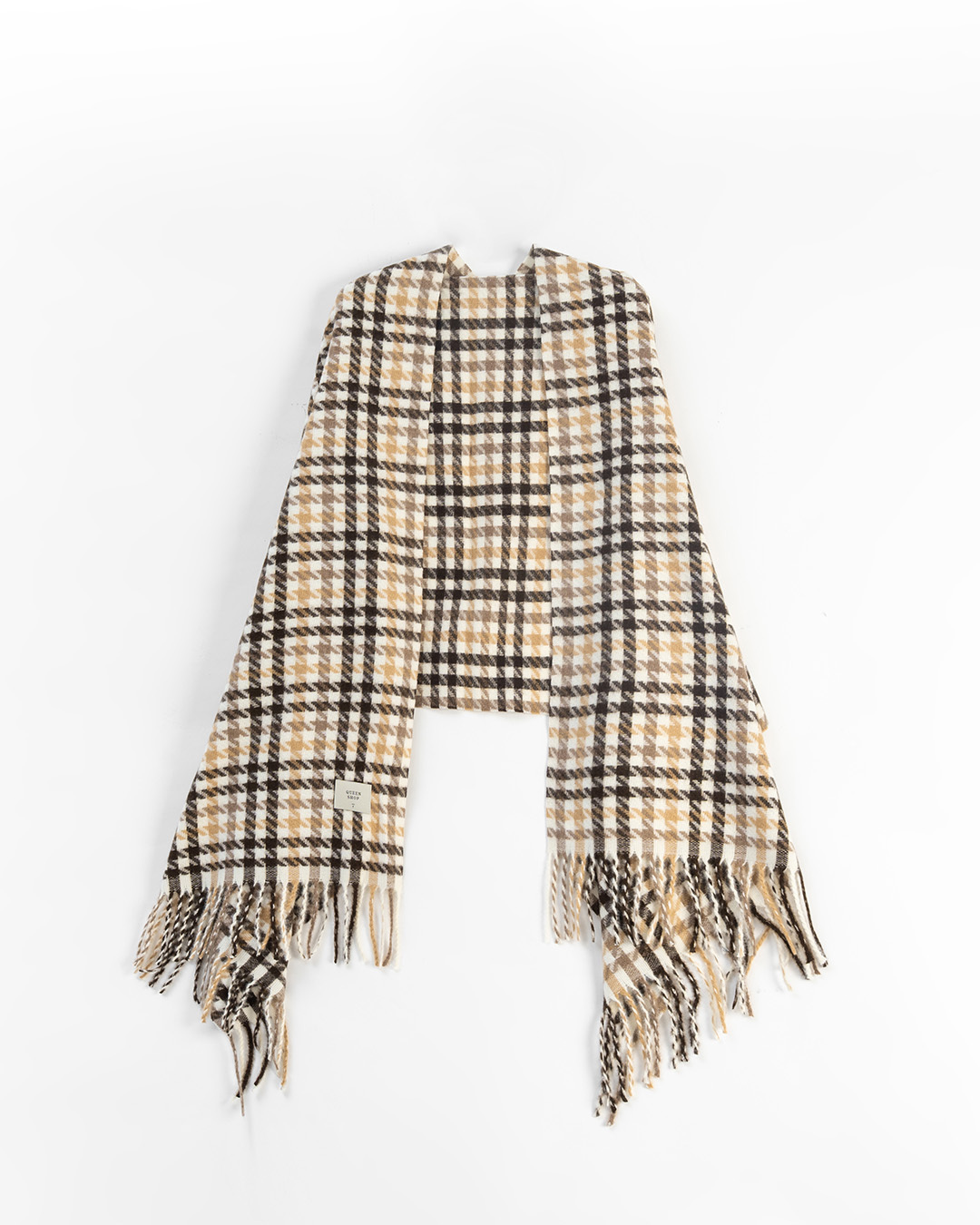チェックニット大判ストール 2色展開