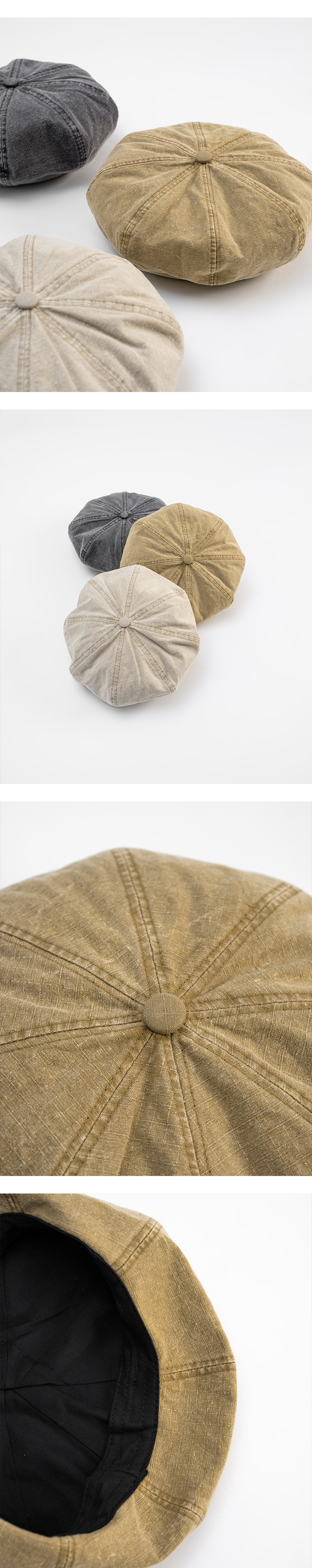 チェック柄ベレー帽 3色展開