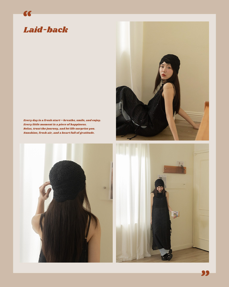 メッシュフラワーモチーフハット 3色展開