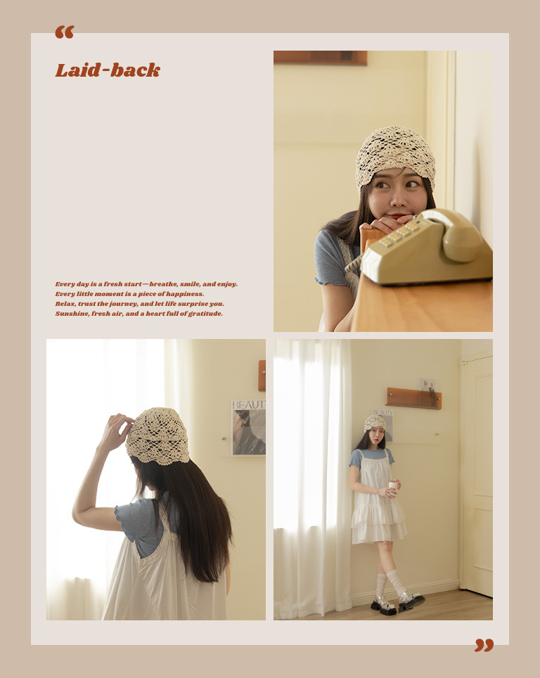 メッシュフラワーモチーフハット 3色展開