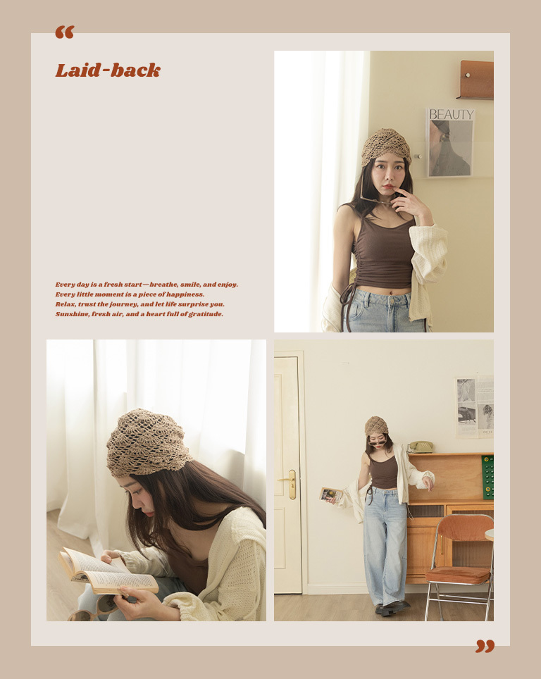 メッシュフラワーモチーフハット 3色展開